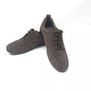 Lands End Brown Suede Lace-up Shoes Size 6.5B
